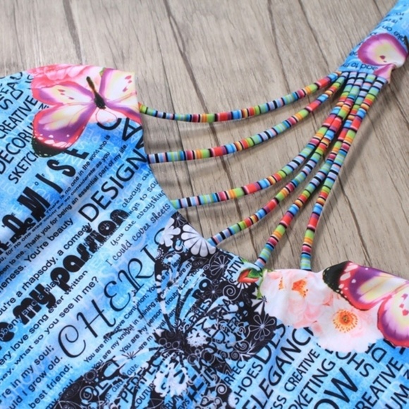 LAST ONE!! Floral Strappy Back One Piece Swimsuit Size Small - Picture 4 of 13